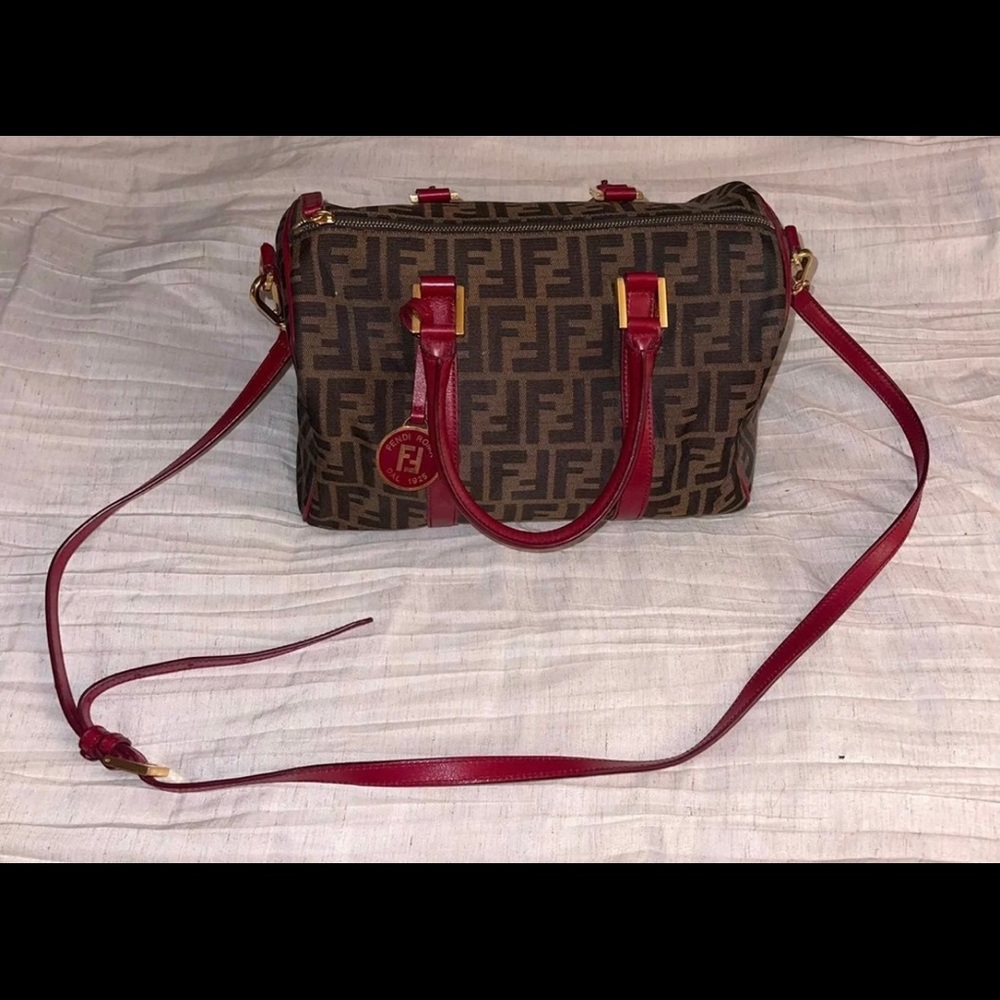 Fendi Zucca Print Boston Bag